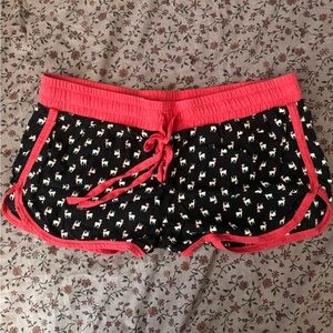 Victoria's Secret Black Pajama Shorts with Pink Trim